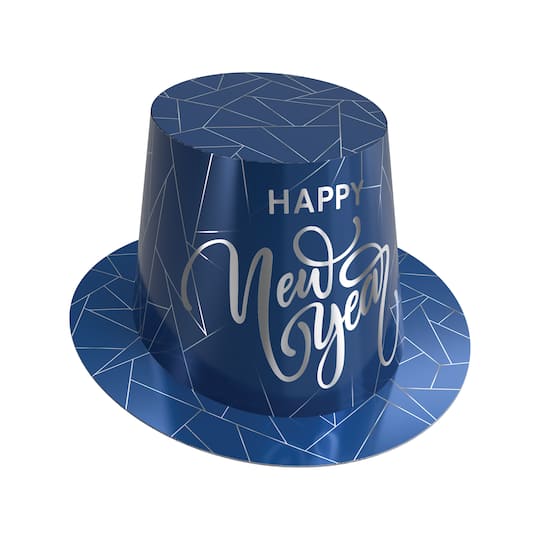 Beistle Midnight Blue & Silver New Year Hi-Hats, 25ct.